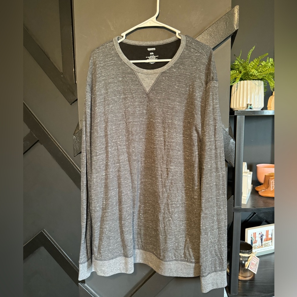 Sonoma Men’s Long Sleeve Heather Gray Tee Shirt XXL
